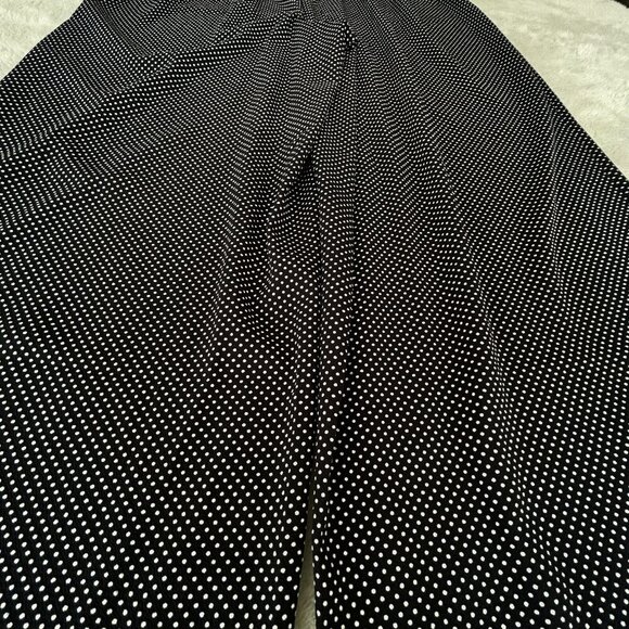 Adrianna Papell Flowy Crepe Palazzo Pants Dark Brown Polka Dot 34" x 27" Sz L - Picture 10 of 12